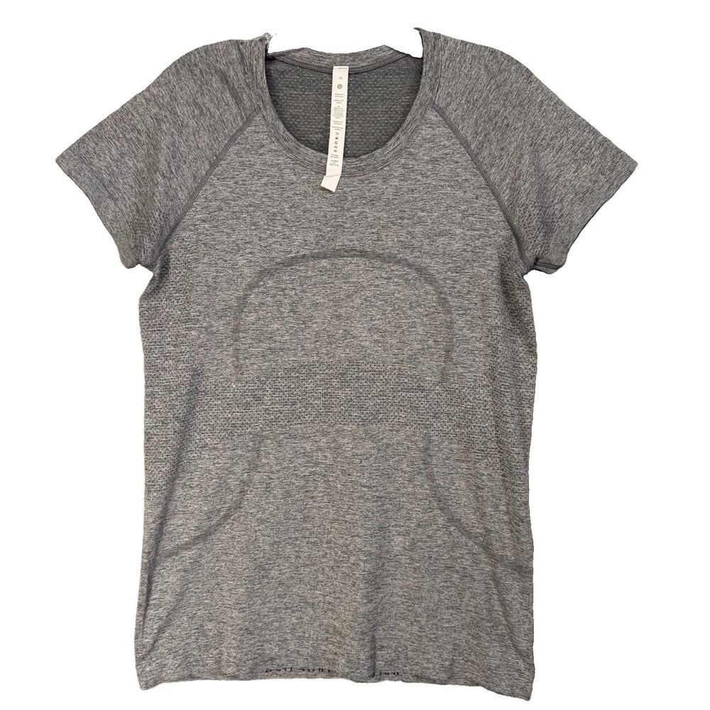 Lululemon Swiftly Tech Short Sleeve Shirt Womens 10 Gray Workout Athletic Hip
